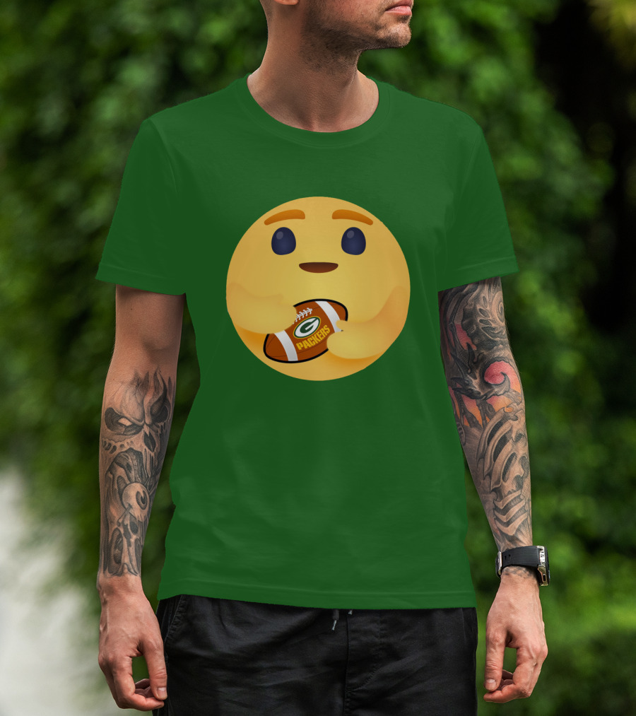 Care Emoji Hugs Green Bay Packers Football T-Shirt