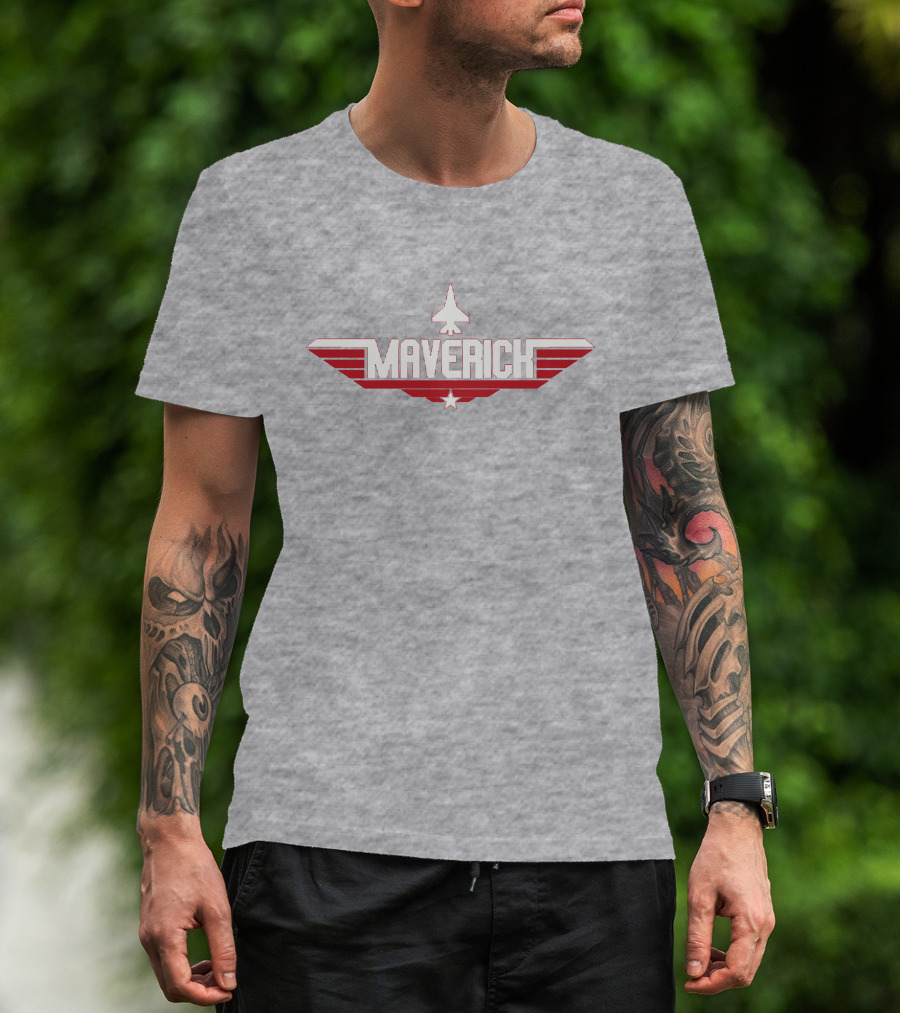 Maverick Fighter Jet Winged Emblem T-Shirt