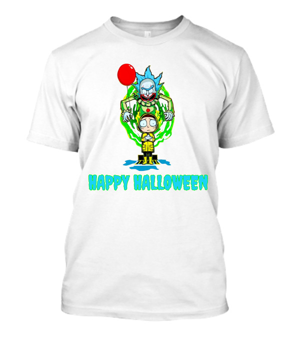 Happy Halloween Pennywise IT Rick And Morty T-Shirt