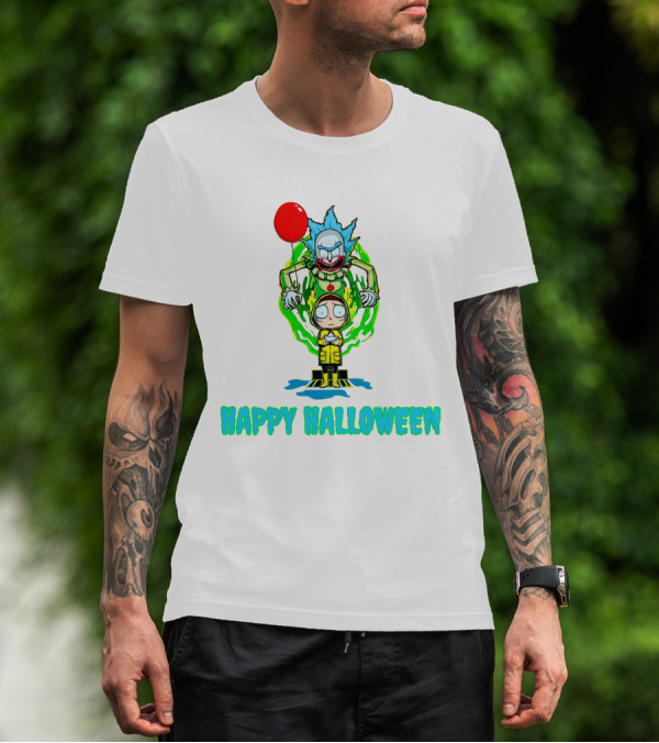 Happy Halloween Pennywise IT Rick And Morty T-Shirt