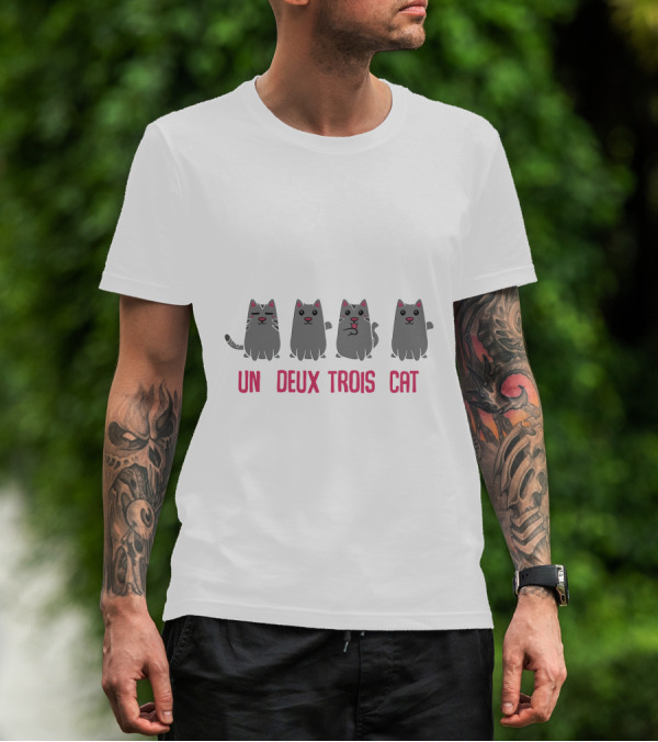Un Deux Trois Cat Counting Cats In French T-Shirt