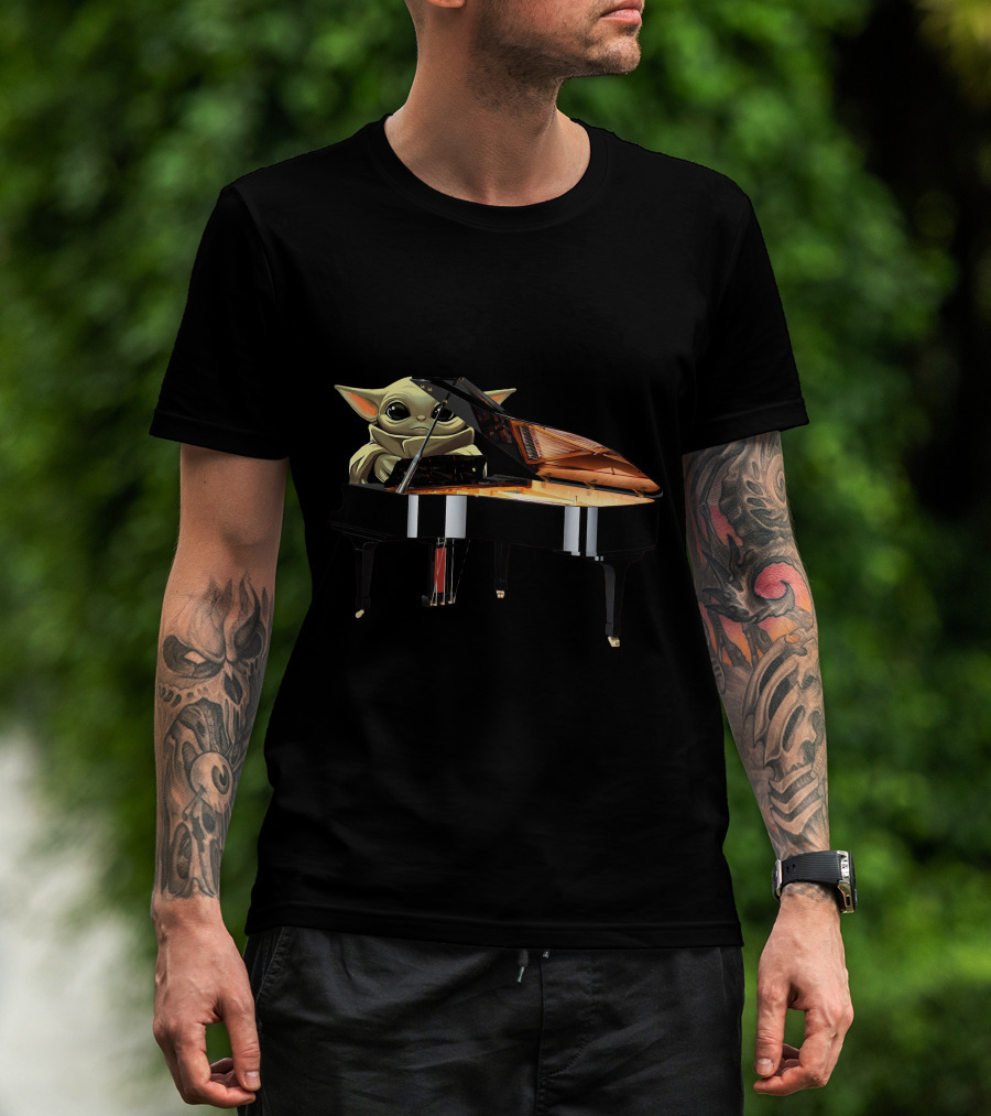 Baby Yoda At Grand Piano T-Shirt