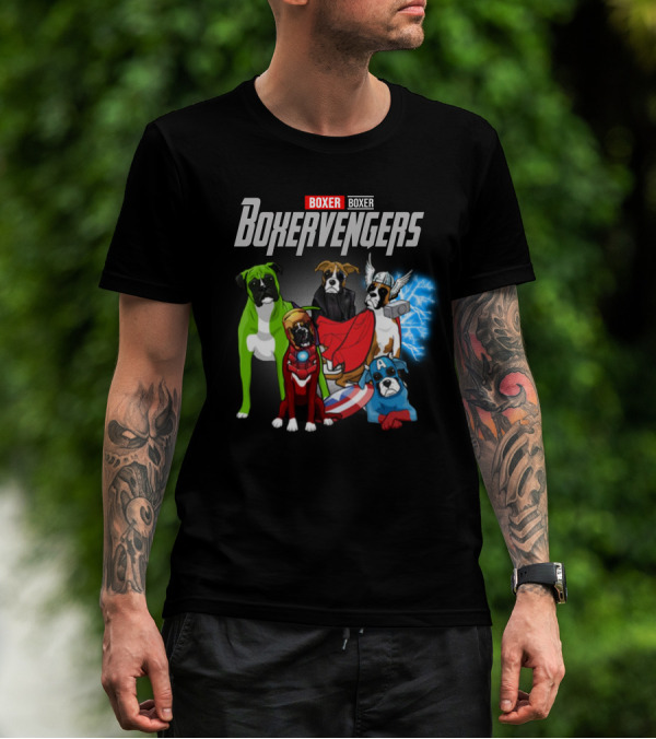 Marvel Avengers Boxer Boxervengers Dogs Superhero T-Shirt