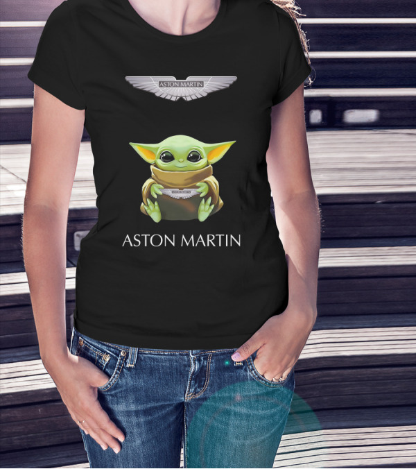 Aston Martin Baby Yoda Hugging T-Shirt