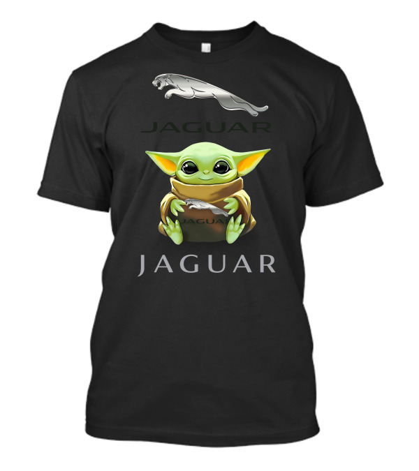 Baby Yoda Holding Jaguar Logo Embrace T-Shirt