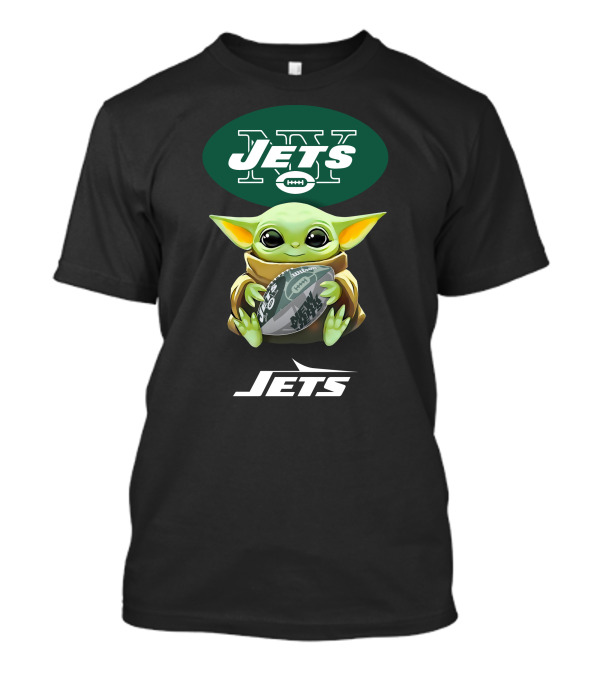 Baby Yoda Hug New York Jets Football Fan T-Shirt