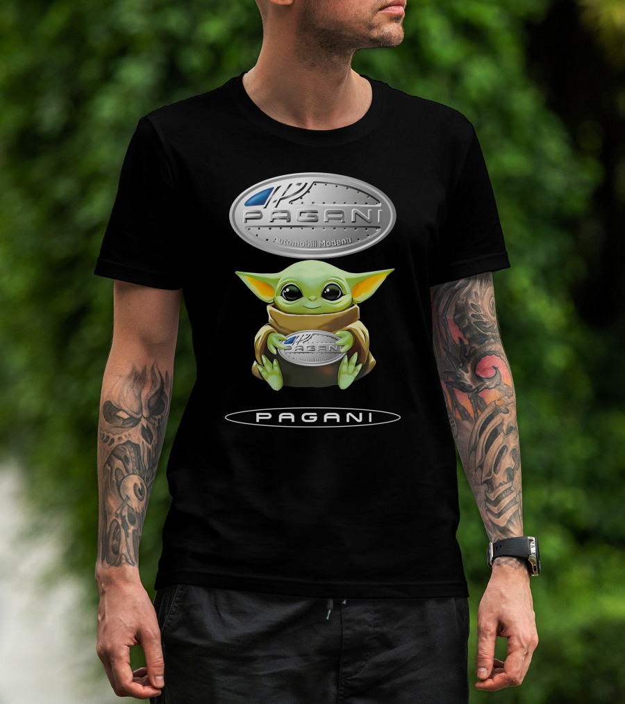 Baby Yoda Holding Pagani Automobili Modena T-Shirt