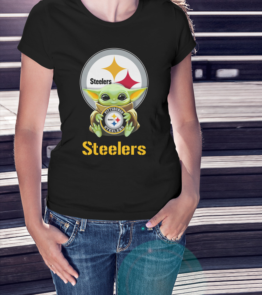 Baby Yoda Pittsburgh Steelers Hug Steelers T-Shirt
