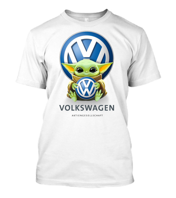 Volkswagen Logo With Baby Yoda Hugging T-Shirt