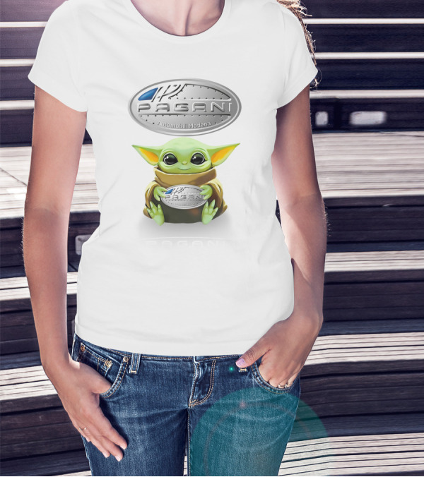 Star Wars Baby Yoda Holding Pagani Automobili Modena T-Shirt