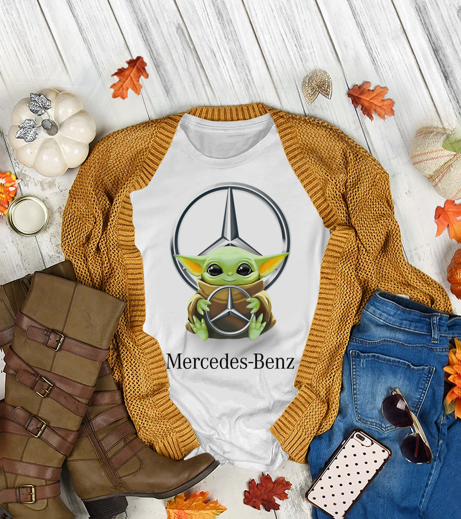 Baby Yoda Holding Mercedes-Benz T-Shirt