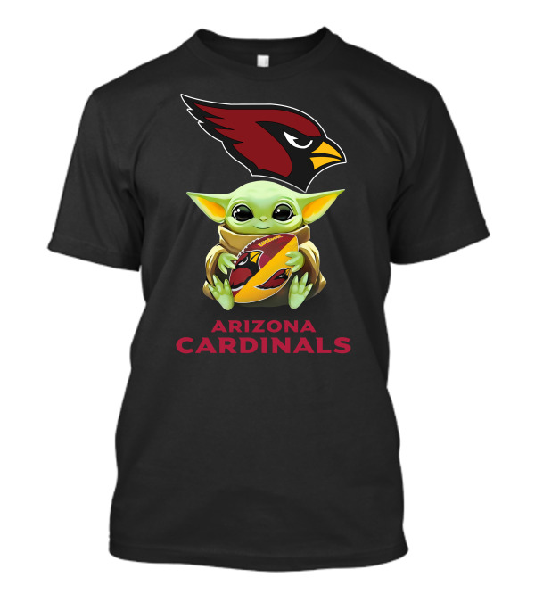 Grogu Hugging Arizona Cardinals Football With Team T-Shirt