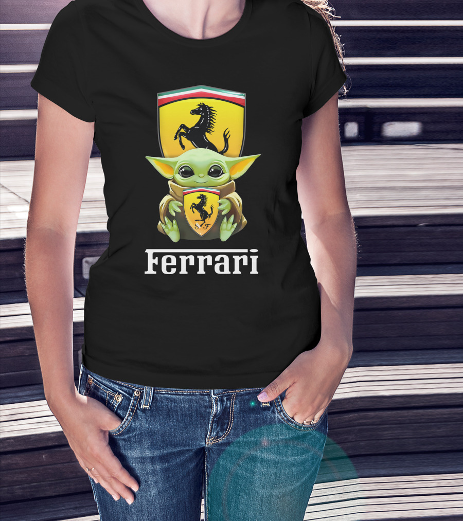 Ferrari Grogu Hug Black T-Shirt
