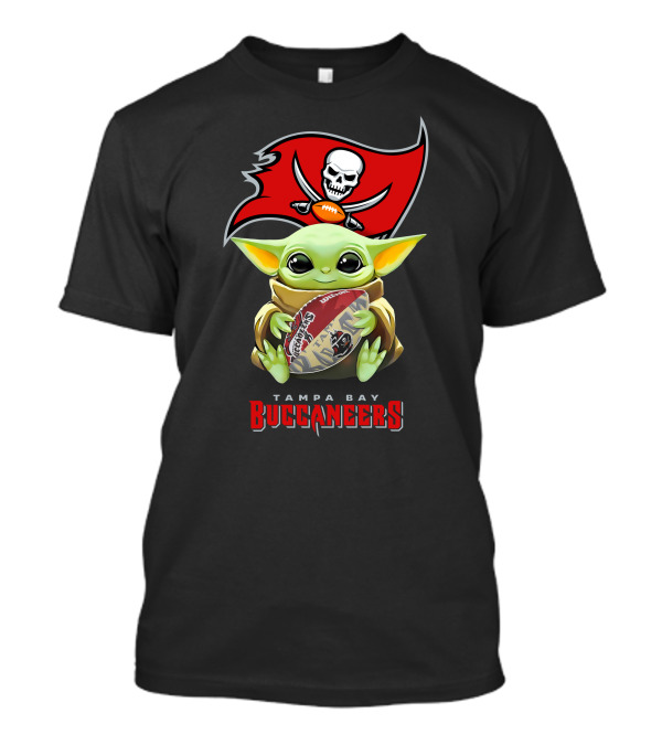 Grogu Hugging Football Tampa Bay Buccaneers Tailgate T-Shirt