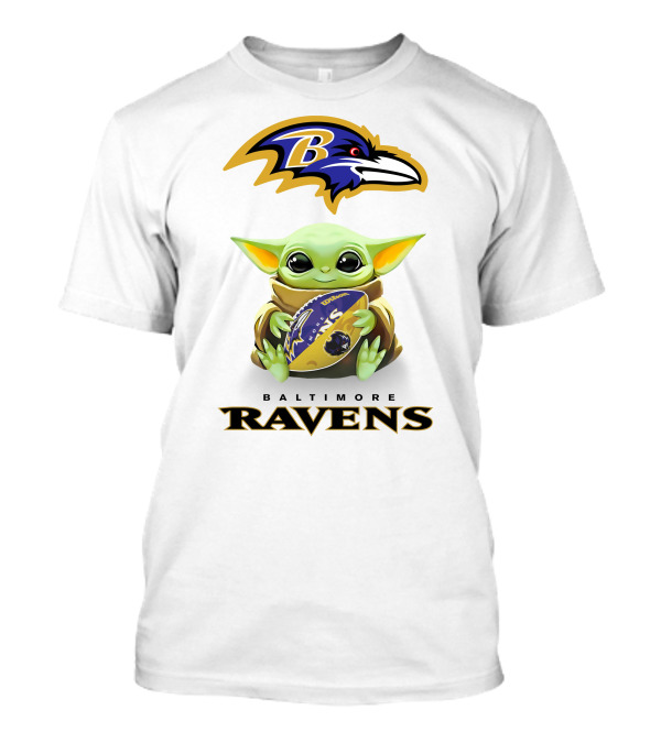Grogu Hug Baltimore Ravens Football Helmet Baltimore Ravens T-Shirt