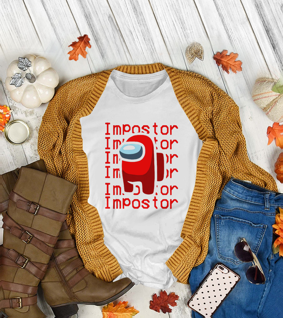 Impostor Among Us Red Crewmate Character T-Shirt
