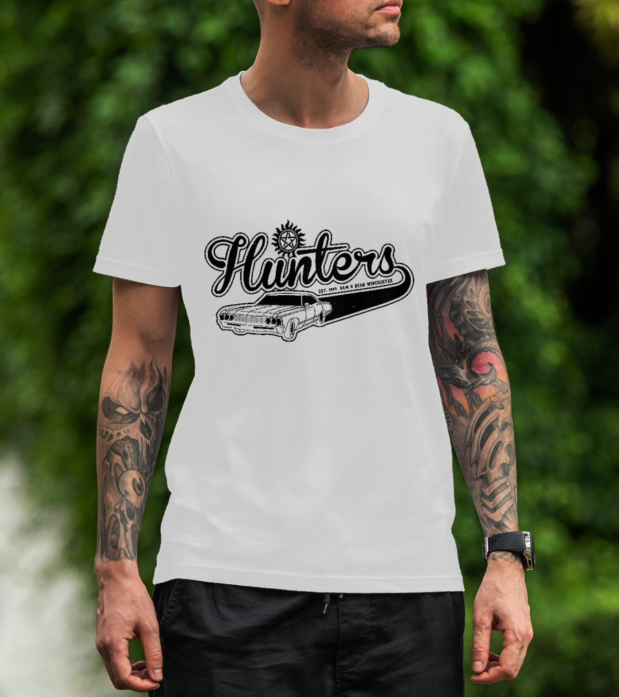Hunters Est. 2005 Sam And Dean Winchester Car T-Shirt