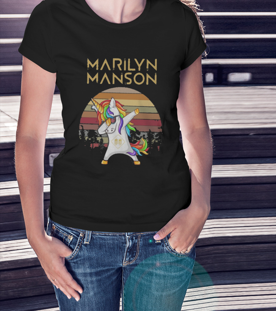 Marilyn Manson Unicorn Dabbing Retro T-Shirt