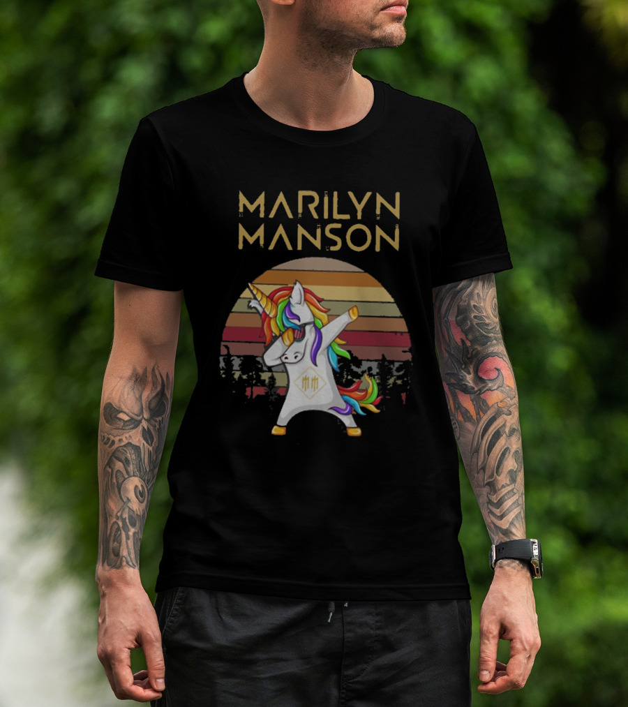 Marilyn Manson Unicorn Dabbing Retro T-Shirt