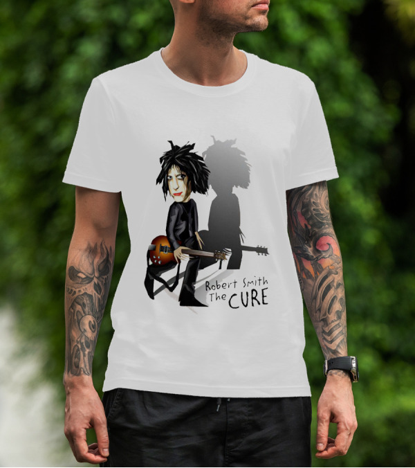 Robert Smith The Cure Guitar Cartoon T-Shirt