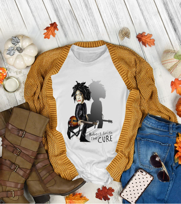 Robert Smith The Cure Guitar Cartoon T-Shirt