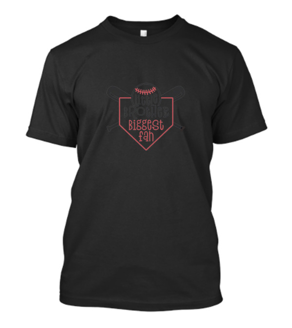 Little Brother Biggest Fan Baseball Home Plate And Bat T-Shirt