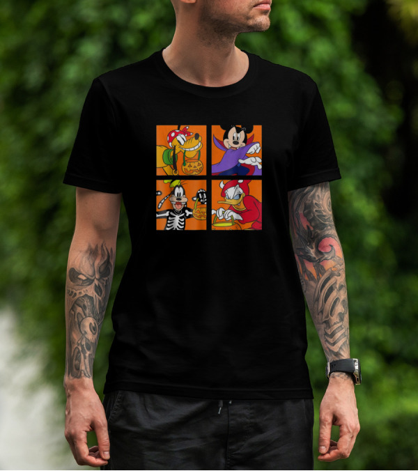 Disney Mickey Mouse And Friends Halloween Costumes Mickey Pluto Donald Goofy T-Shirt