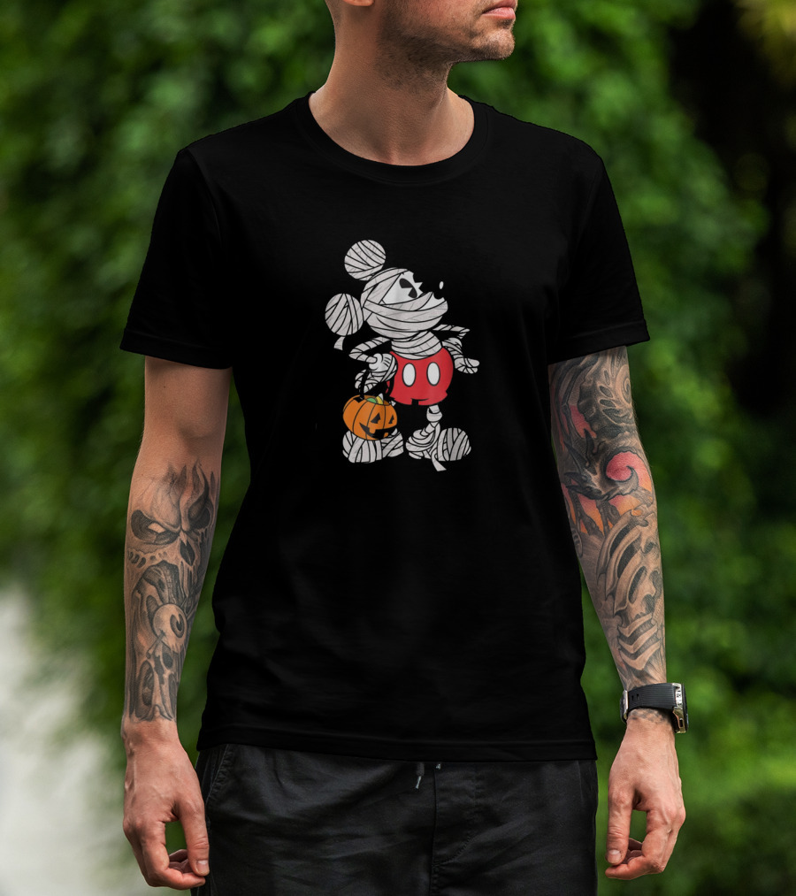 Disney Mickey Mouse Mummy Halloween Pumpkin T-Shirt