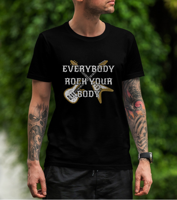 Everybody Rock Your Body Backstreet-inspired Crossed Guitars T-Shirt