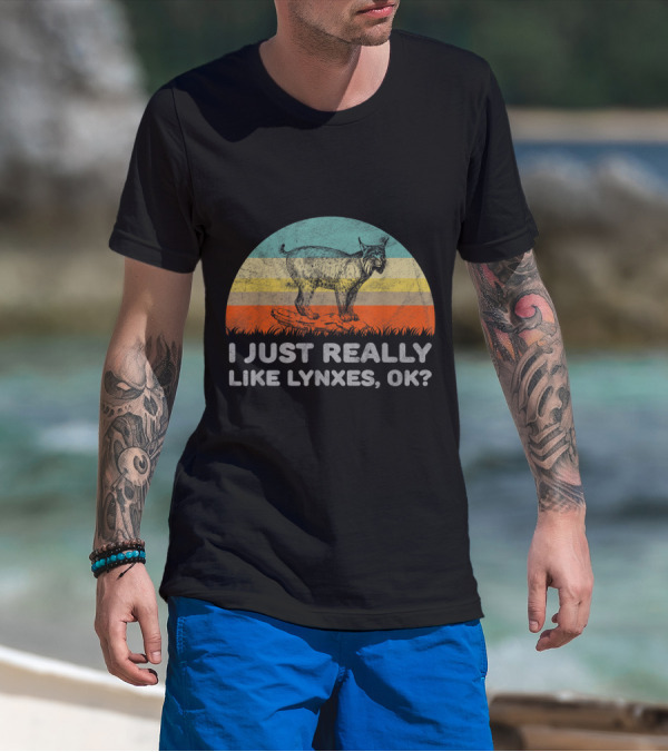 I Just Really Like Lynxes OK Vintage Sunset T-Shirt