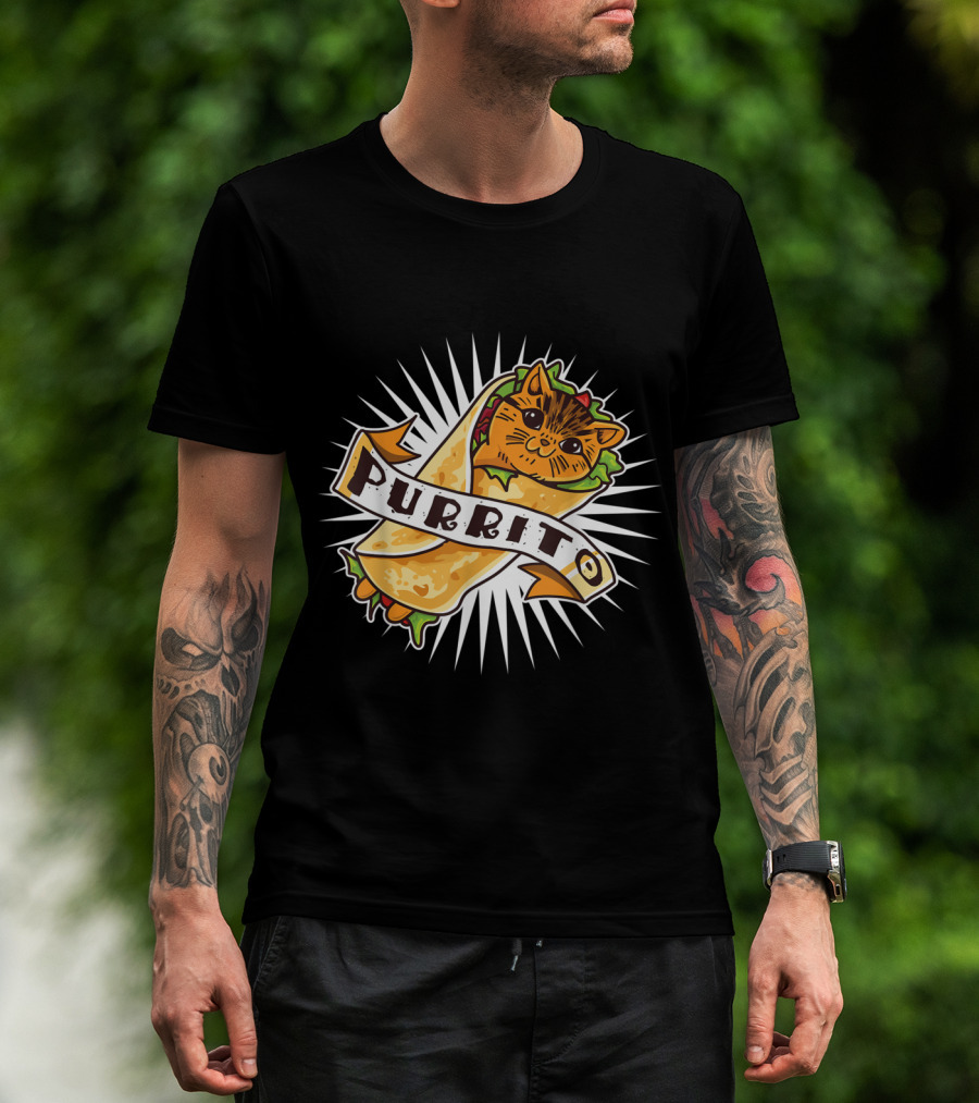 Purrito Funny Kitten Cat Burrito 4 Cat Lovers Delight T-Shirt