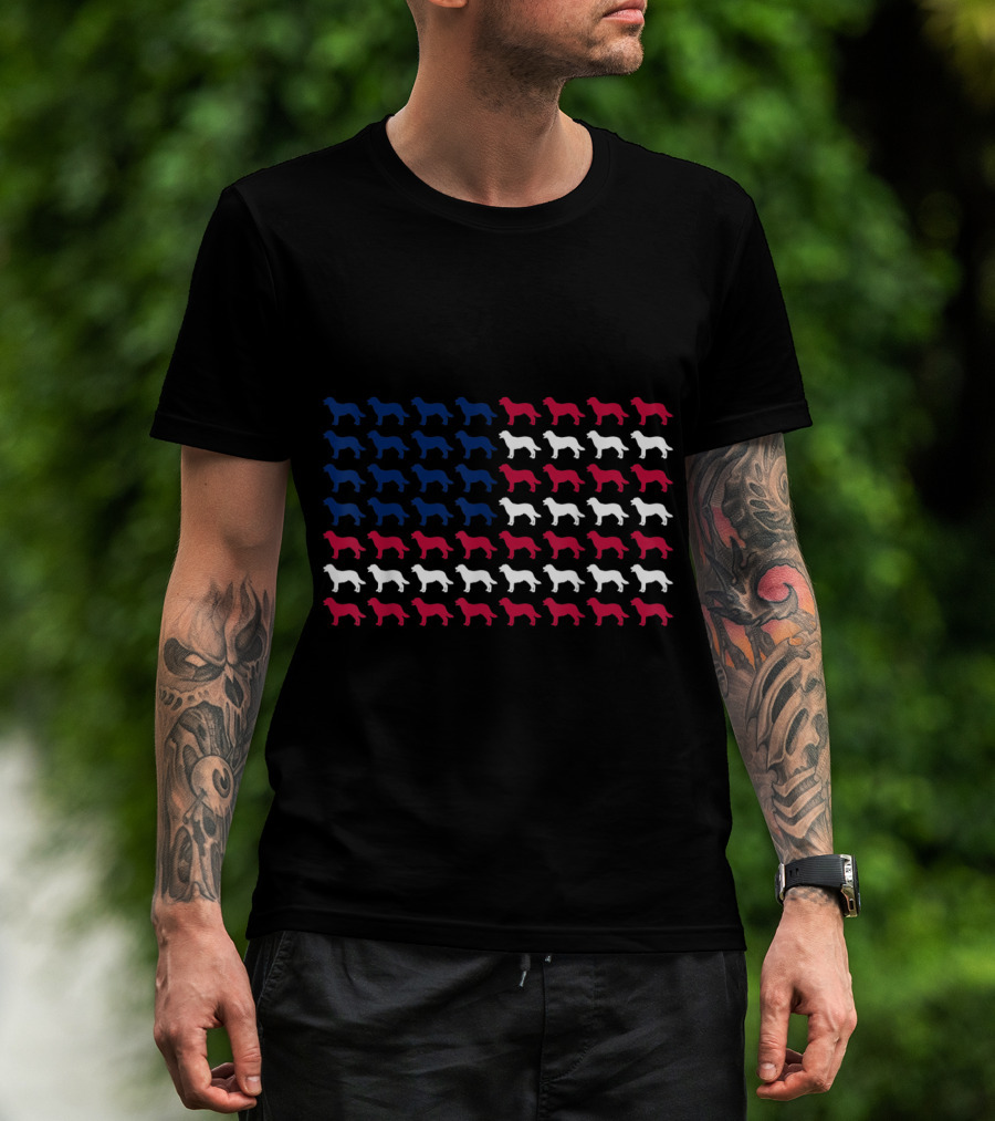 Labrador Retriever USA Flag Patriotic T-Shirt