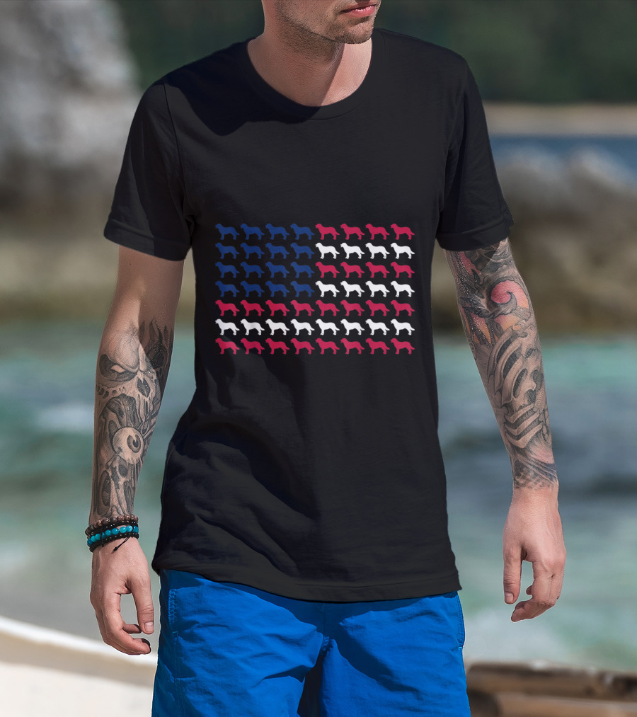 Labrador Retriever USA Flag Patriotic T-Shirt