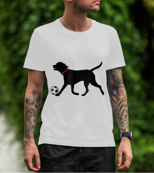 Labrador Retriever Black Lab Playing Soccer With Soccer Ball T-Shirt