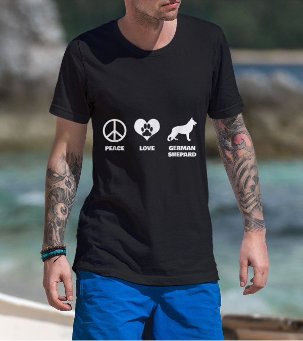 Peace Love German Shepard Funny T-Shirt