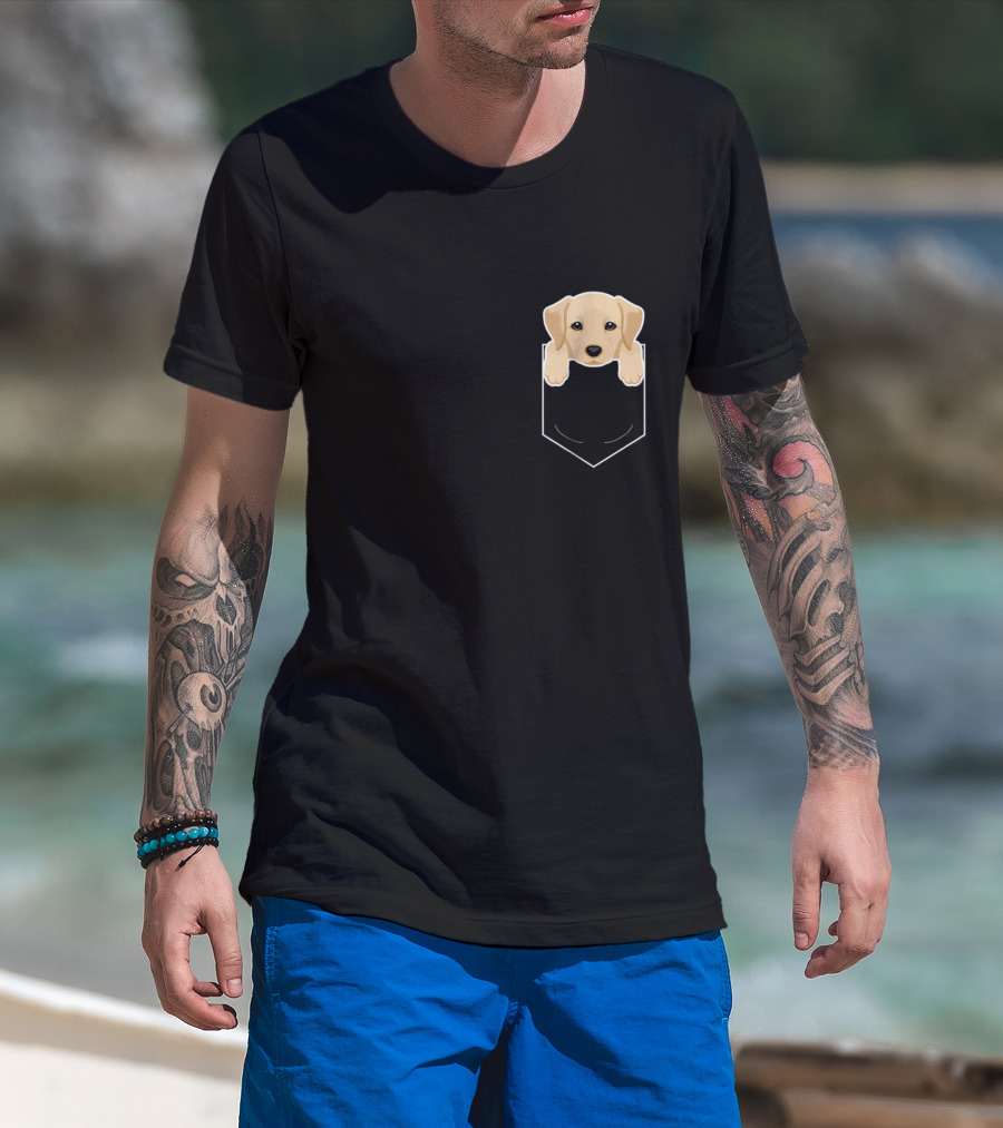 Yellow Lab In My Pocket Cute Dog Owner Labrador Retriever T-Shirt