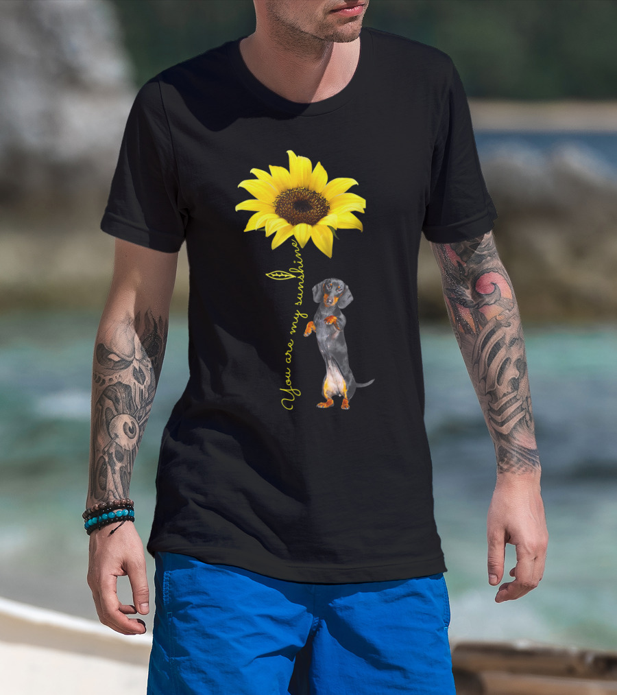 You Are My Sunshine Dachshund Doxie Mom Mother Day Sunflower T-Shirt
