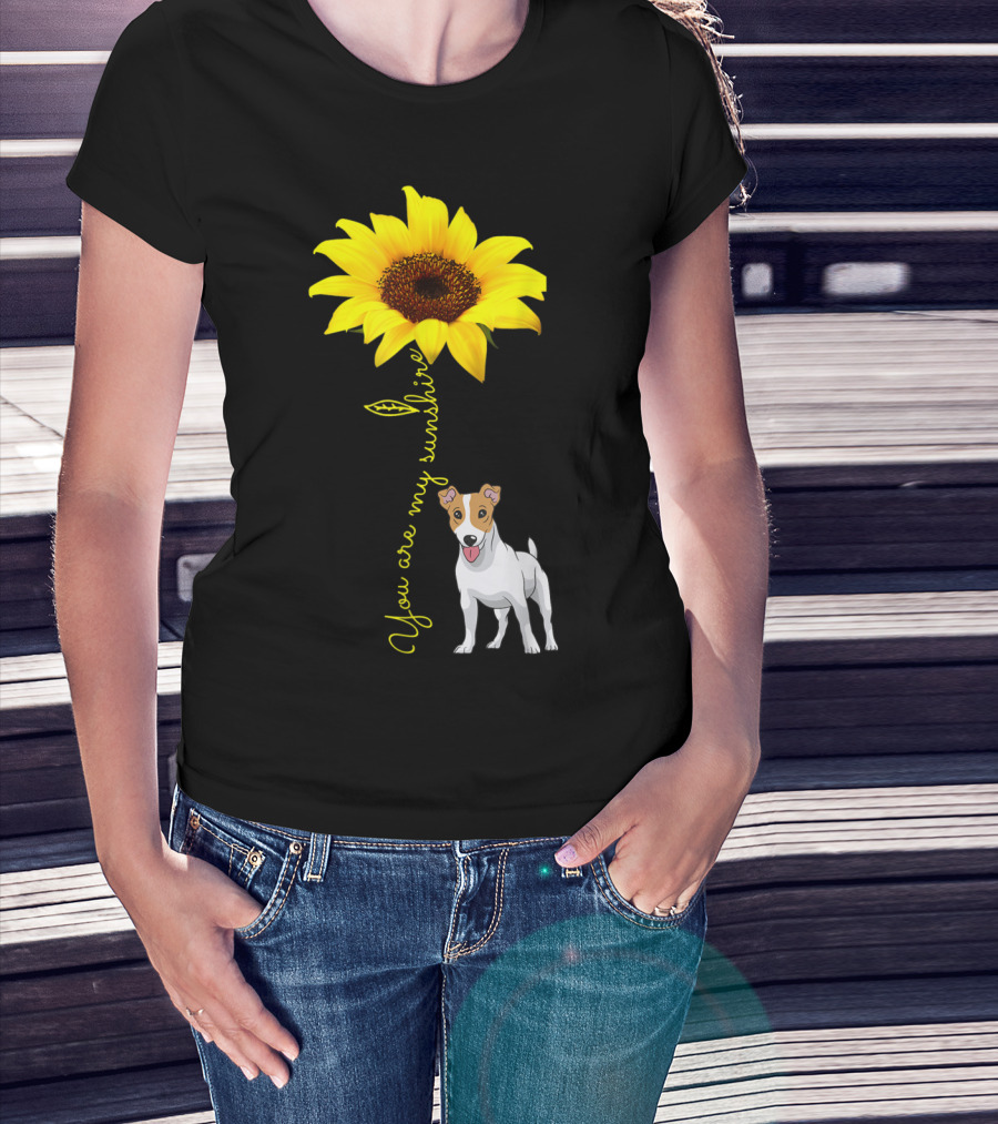 You Are My Sunshine Sunflower Jack Russell T-Shirt