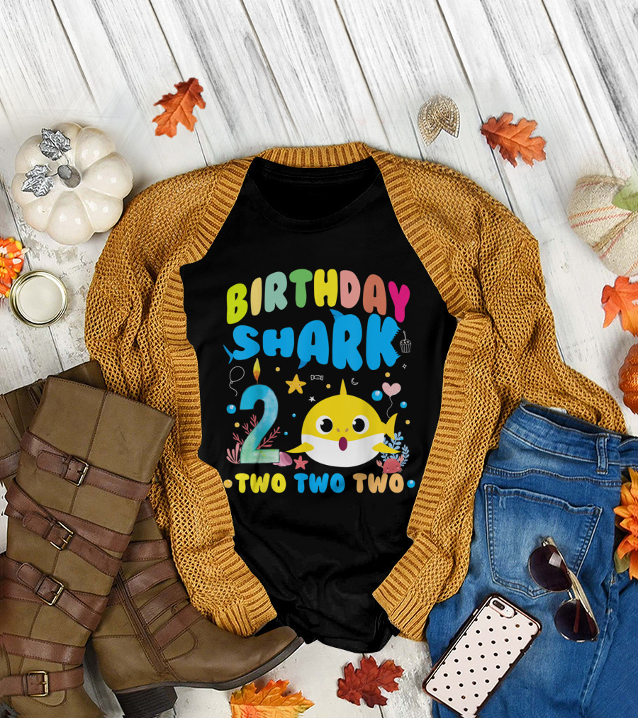 Birthday Shark 2 Two Two Two T-Shirt