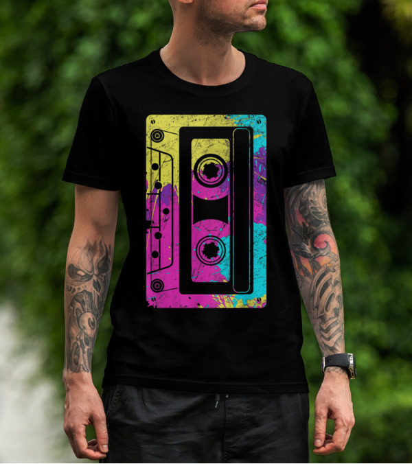 Cassette Tape Mixtape Music 80s And 90s Retro Colorful T-Shirt