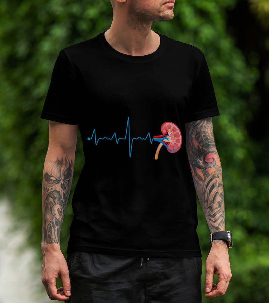 Dialysis Technician Nurse Kidney Heartbeat Pulse EKG Line T-Shirt