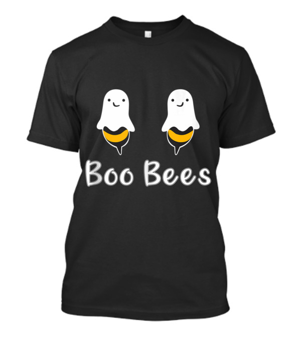 Funny Boo Bees Ghosts With Smiling Faces And Bee Stripes T-Shirt