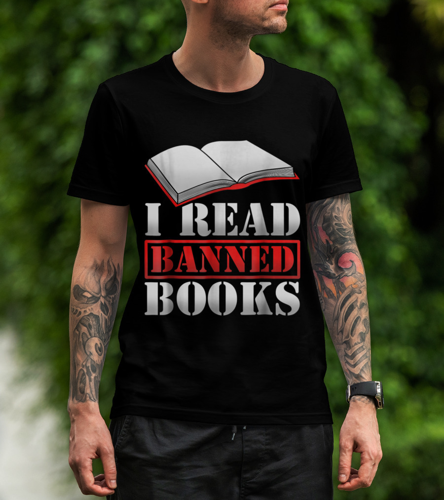 I Read Banned Books Open Book Icon Novelty Readers T-Shirt