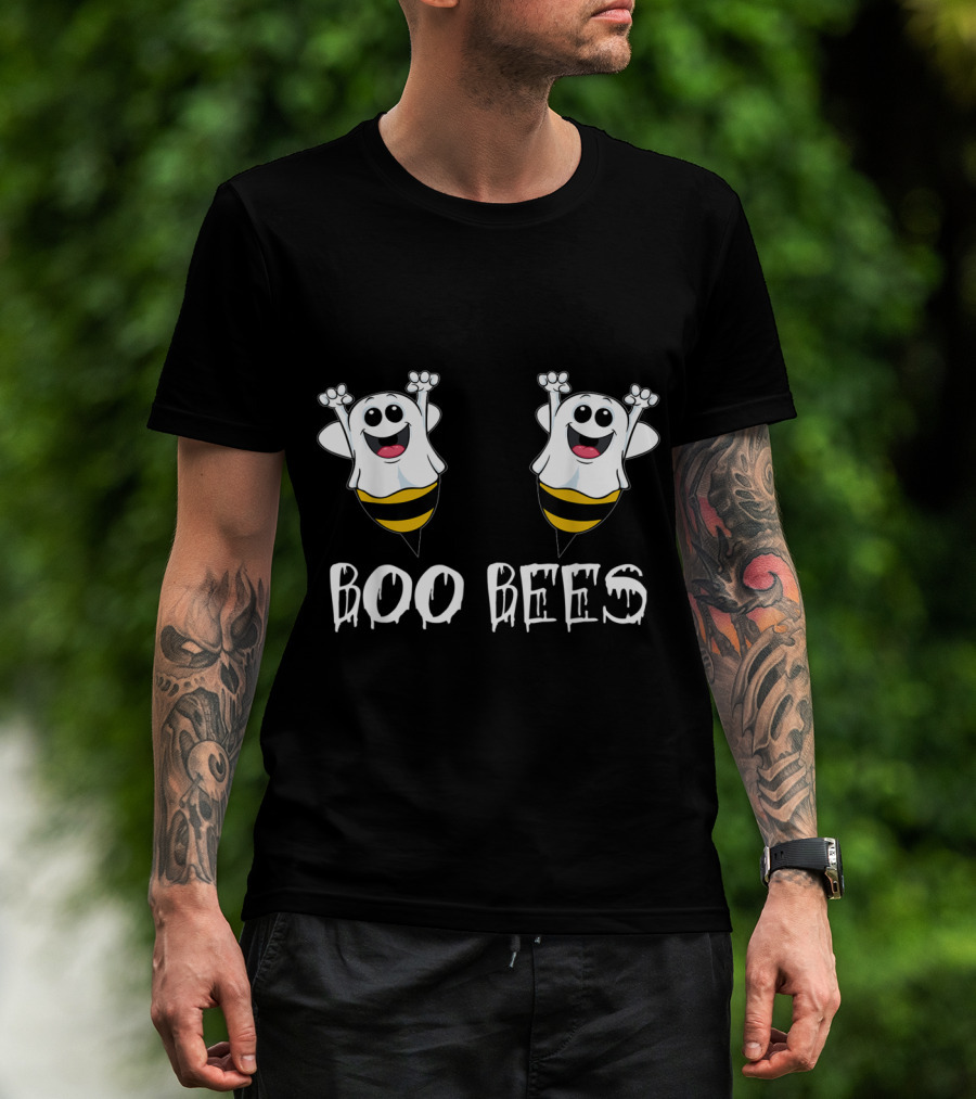 Boo Bees Halloween Ghost Bee Here For The Boos T-Shirt