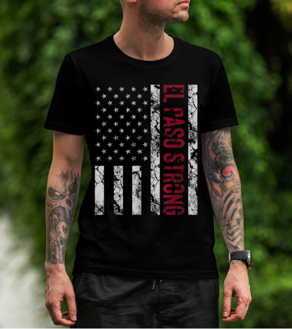 El Paso Strong Distressed American Flag T-Shirt