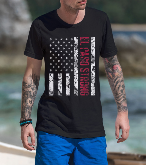 El Paso Strong Distressed American Flag T-Shirt