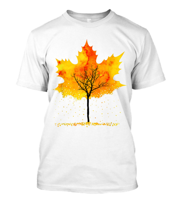 Maple Tree Autumn Leaves Fall Forest Scene T-Shirt