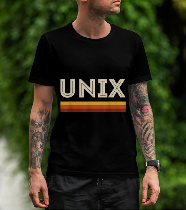 Retro Unix Vintage Sysadmin Geek Nerd Classic Bold Stripe T-Shirt