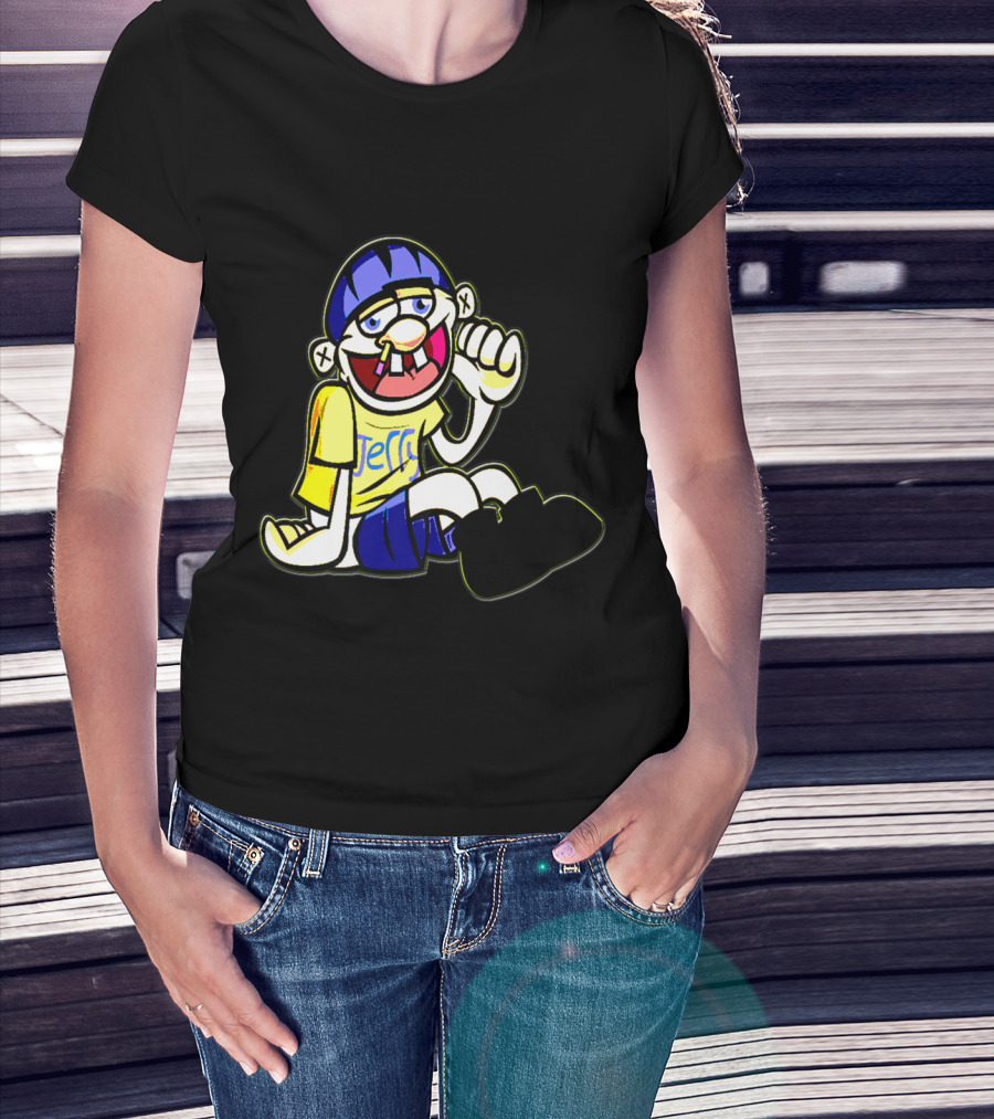 Sml Jeffy Character With Blue Helmet And Yellow Shirt Sitting T-Shirt
