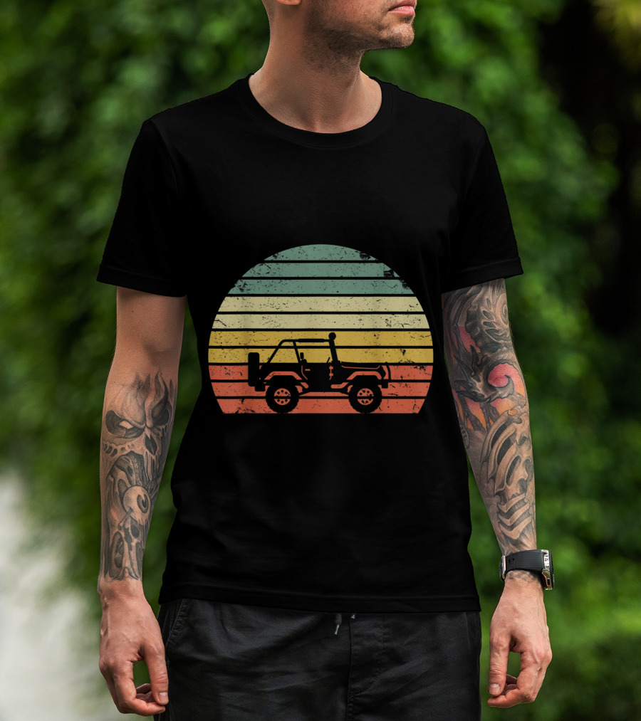 Vintage 70s Sunset Off Road Jeep Adventure T-Shirt